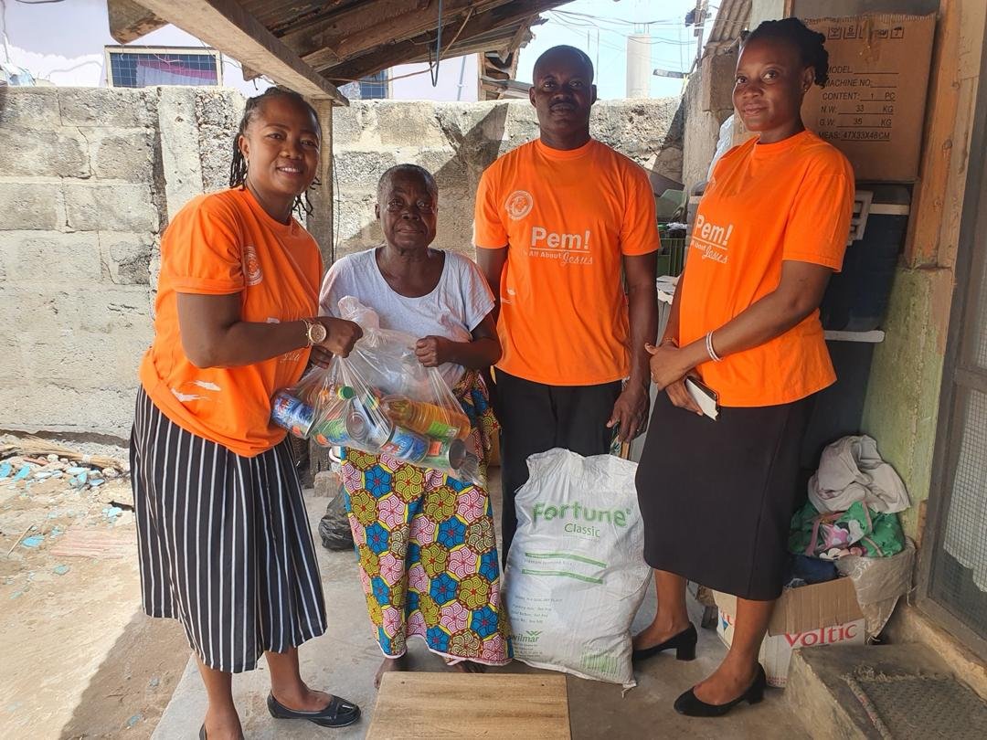 Donation of food items to the widow and aged
